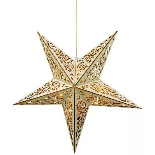 MagicHome Karácsonyi csillag, 10 LED, melegfehér, 3x AA + távirányító, 40 cm