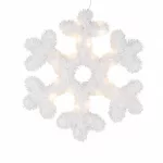MagicHome karácsonyi hópehely, 20 LED, melegfehér, 2x AA + időzítő, 43 cm