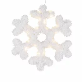   MagicHome karácsonyi hópehely, 20 LED, melegfehér, 2x AA + időzítő, 43 cm