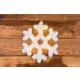 MagicHome karácsonyi hópehely, 20 LED, melegfehér, 2x AA + időzítő, 43 cm