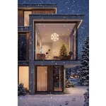 MagicHome karácsonyi hópehely, 20 LED, melegfehér, 2x AA + időzítő, 43 cm