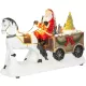 MagicHome karácsonyi dekoráció, Mikulás lóval, 9 LED, kerámia
