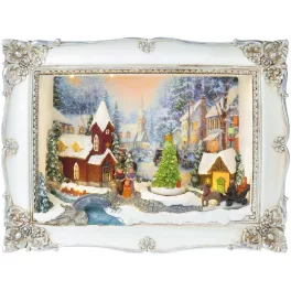   Dísz MagicHome karácsonyi, Karácsonyi kép, LED, 3D, 3xAA, beltéri, 28,5x8,2x21,2 cm