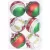 Gömbök MagicHome Karácsony, 6 db, piros - zöld, dekorációval, karácsonyfára, 8 cm