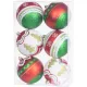 Gömbök MagicHome Karácsony, 6 db, piros - zöld, dekorációval, karácsonyfára, 8 cm