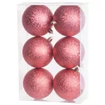 Gömbök MagicHome Karácsony, 6 db, piros, karácsonyfára, 8 cm