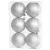 Gömbök MagicHome Karácsony, 6 db, ezüst, karácsonyfára, 8 cm