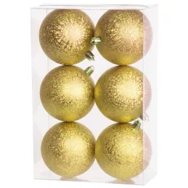   Gömbök MagicHome Karácsony, 6 db, arany, karácsonyfára, 8 cm