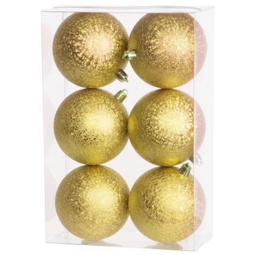 Gömbök MagicHome Karácsony, 6 db, arany, karácsonyfára, 8 cm