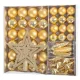 MagicHome karácsonyi gömbök, készlet, 50 db, 4-5 cm, arany, csillag, füzér, toboz, karácsonyfára