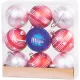 Gömbök MagicHome Karácsony, 9 db, piros-rózsaszín, matt, dekorációval, karácsonyfára, 6 cm