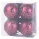 Gömbök MagicHome Karácsony, 4 db, bordó, matt, dekorációval, karácsonyfára, 10 cm