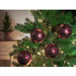 Gömbök MagicHome Karácsony, 4 db, bordó, matt, dekorációval, karácsonyfára, 10 cm
