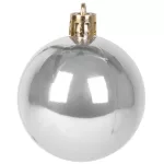 Gömbök MagicHome Karácsony, 8 db, fehér-ezüst-bronz, karácsonyfára, 5 cm, Sellbox 36 tubus