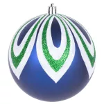 Gömbök MagicHome Karácsony, 4 db, kék, dekorációval, karácsonyfára, 10 cm