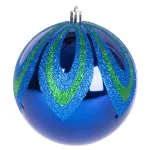 Gömbök MagicHome Karácsony, 4 db, kék, dekorációval, karácsonyfára, 10 cm