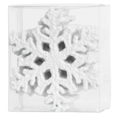 Dísz MagicHome, hópelyhek, fehér, 12 db, 10 cm, karácsonyfára, Karácsonyra