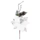 Ág MagicHome Karácsony, mikulásvirág virággal, fehér, 34 cm