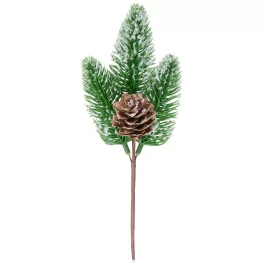 Ág MagicHome Karácsony, természetes, havas, 18 cm