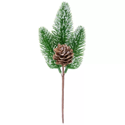 Ág MagicHome Karácsony, természetes, havas, 18 cm