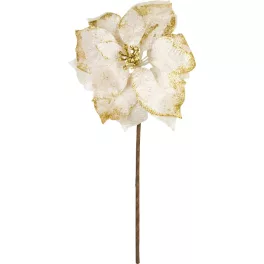   Virág MagicHome, Karácsonyi Mikulásvirág, fehér, szár, 38 cm, virágméret: 24 cm
