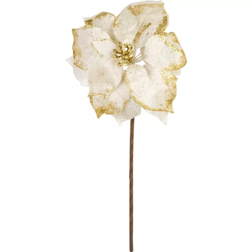 Virág MagicHome, Karácsonyi Mikulásvirág, fehér, szár, 38 cm, virágméret: 24 cm