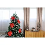 Virág MagicHome, Karácsonyi Mikulásvirág, piros, szár, 38 cm, virágméret: 24 cm