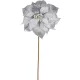 Virág MagicHome, Karácsonyi Mikulásvirág, ezüst, szár, 38 cm, virágméret: 24 cm