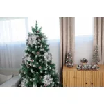 Virág MagicHome, Karácsonyi Mikulásvirág, ezüst, szár, 38 cm, virágméret: 24 cm