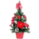MagicHome műfenyő, feldíszített, piros, 41 cm