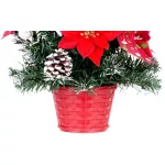 MagicHome műfenyő, feldíszített, piros, 41 cm