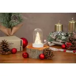 Dekoráció MagicHome Karácsony, fehér fácska kupolában, LED, meleg fehér, beltéri, 5,5x9 cm