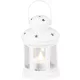 Lámpás MagicHome Karácsonyi, fehér, meleg fehér LED gyertyával, 10x15/20 cm, mozgó láng