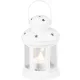Lámpás MagicHome Karácsonyi, fehér, meleg fehér LED gyertyával, 10x15/20 cm, mozgó láng