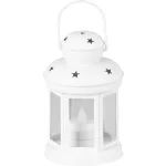Lámpás MagicHome Karácsonyi, fehér, meleg fehér LED gyertyával, 10x15/20 cm, mozgó láng