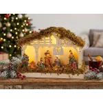 MagicHome karácsonyi dekoráció, Betlehem, 5 melegfehér LED, 26,3x7,3x19,2 cm
