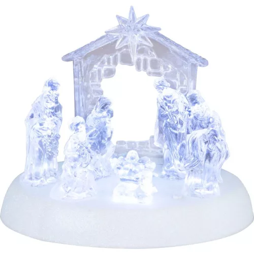 MagicHome karácsonyi dekoráció, Betlehem, 7 LED, akril, 19,5 x 14 x 17,5 cm