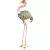 Kerti dekoráció, MagicHome Mecco, flamingó, rózsaszín/zöld, 37 x 19 x 85 cm, fém