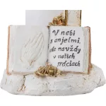 Dekoráció MagicHome, Kereszt gyertyával, LED, polirezin, sírhoz, 2xAA, 11,5x11,5x18 cm