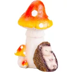 Dekoráció MagicHome Nature, Süni gomba alatt, polirezin, 13,3x11x19,2 cm