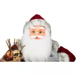 MagicHome karácsonyi dekoráció, Mikulás lámpással, piros, 46 cm