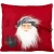 MagicHome karácsonyi párna, Mikulás mintás, textil, 30 x 30 cm, piros