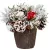 MagicHome karácsonyi ikebana, havas fenyővel, dér utánzat 18 cm