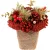 MagicHome karácsonyi ikebana, természetes, piros, 17x17 cm
