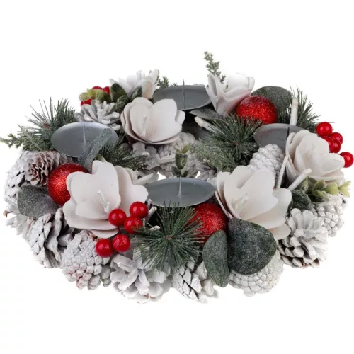 Koszorú MagicHome Vianoce, természetes, fehér, adventi, 30 cm