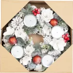 Koszorú MagicHome Vianoce, természetes, fehér, adventi, 30 cm
