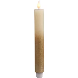   Gyertya MagicHome, karácsonyi, LED, 2xAAA, egyszerű világítás, időzítő, krémszínű/arany, fémes hatás