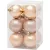 Gömbök MagicHome Karácsony, 12 db, rózsaarany, karácsonyfára, 6 cm