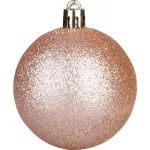 Gömbök MagicHome Karácsony, 12 db, rózsaarany, karácsonyfára, 6 cm