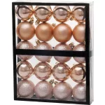 Gömbök MagicHome Karácsony, 20 db, rózsaarany, karácsonyfára, 5 cm